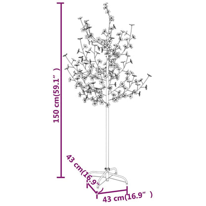 345131 vidaXL Cherry Blossom LED Tree Warm White 120 LEDs 150 cm
