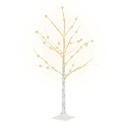 345142 vidaXL LED White Birch Tree Warm White 48 LEDs 120 cm