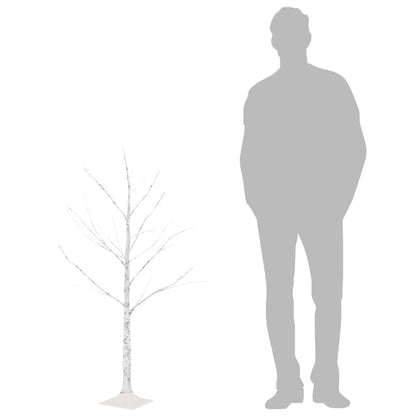 345142 vidaXL LED White Birch Tree Warm White 48 LEDs 120 cm