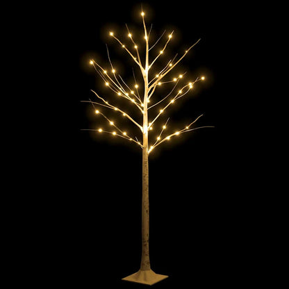 345143 vidaXL LED White Birch Tree Warm White 72 LEDs 150 cm