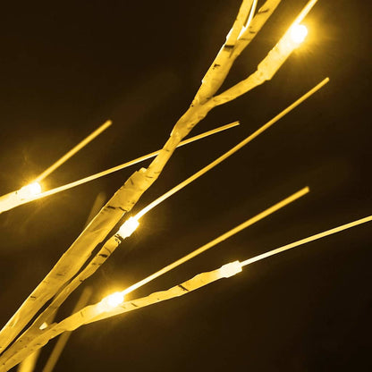 345144 vidaXL LED White Birch Tree Warm White 96 LEDs 180 cm