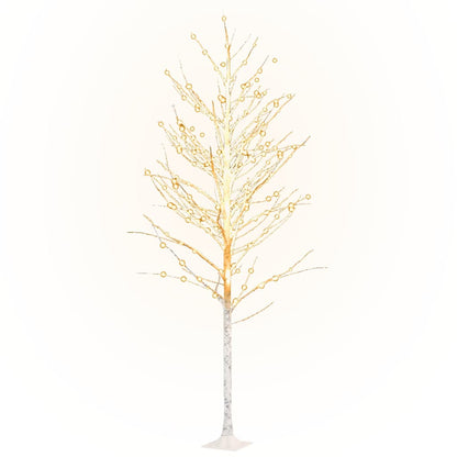 345146 vidaXL LED White Birch Tree Warm White 240 LEDs 300 cm
