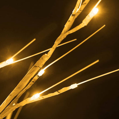 345146 vidaXL LED White Birch Tree Warm White 240 LEDs 300 cm