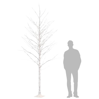 345146 vidaXL LED White Birch Tree Warm White 240 LEDs 300 cm