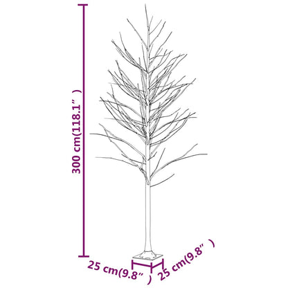 345146 vidaXL LED White Birch Tree Warm White 240 LEDs 300 cm