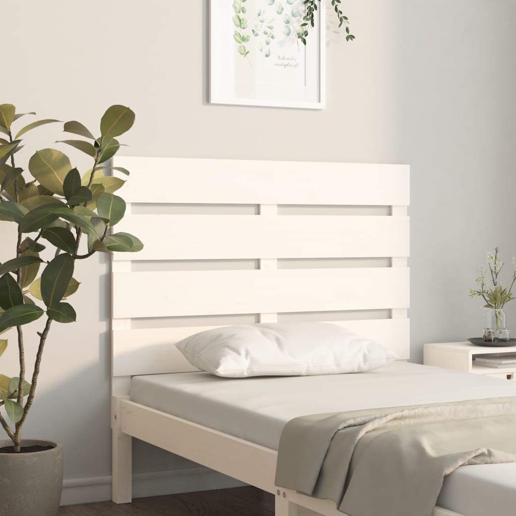 vidaXL Headboard White 90x3x80 cm Solid Wood Pine