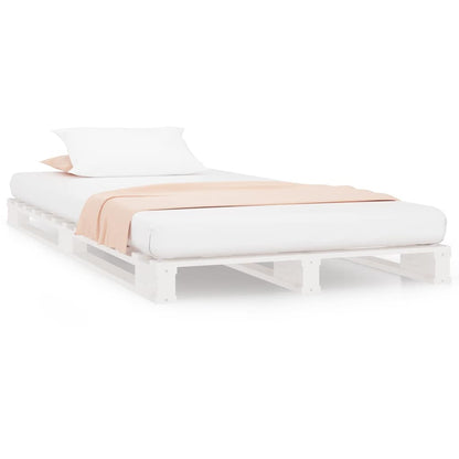vidaXL Pallet Bed | White | Solid pine wood | Single bed size | Durable