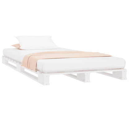 vidaXL Pallet Bed | White | Solid pine wood | Single bed size | Durable