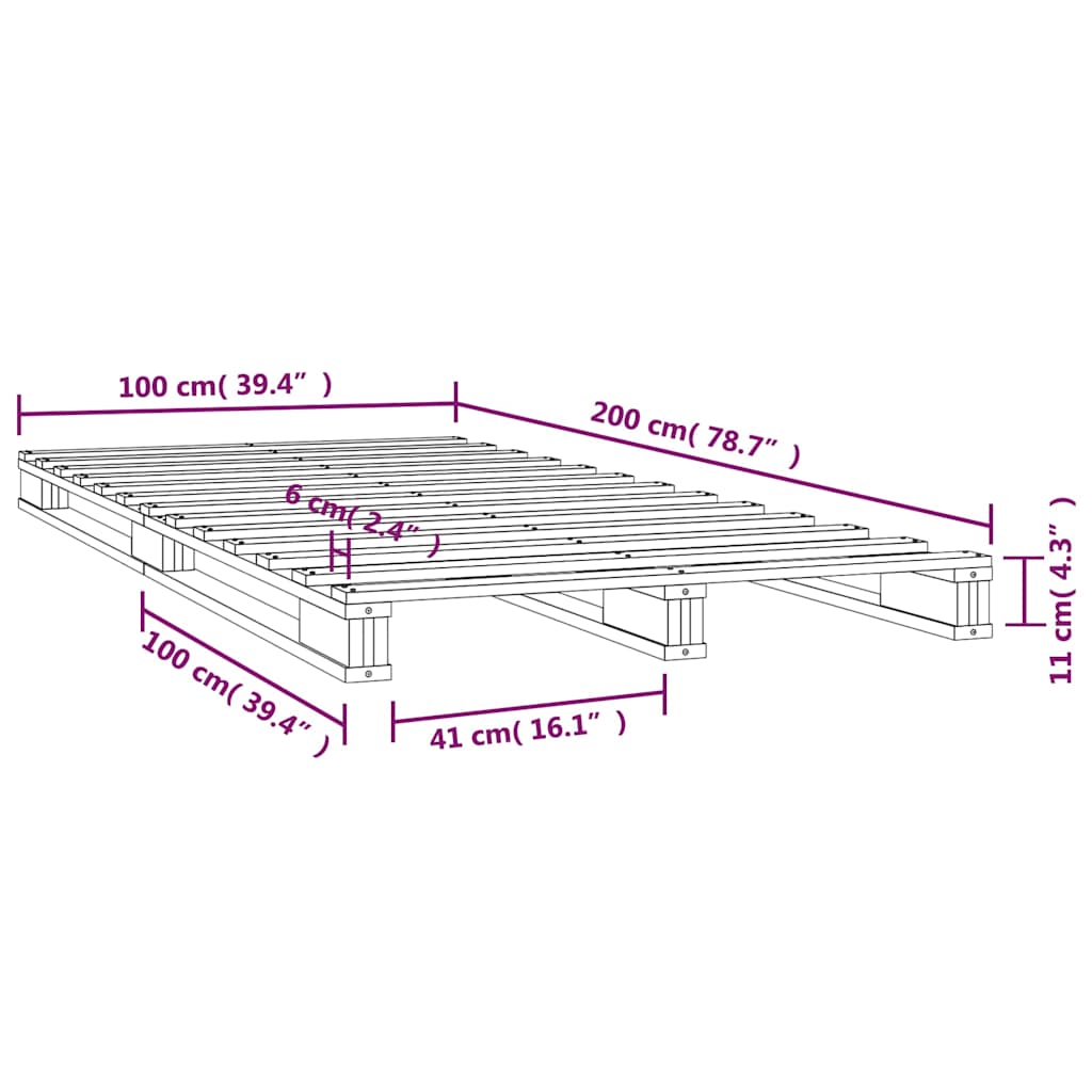 vidaXL Pallet Bed | White | Solid pine wood | Single bed size | Durable