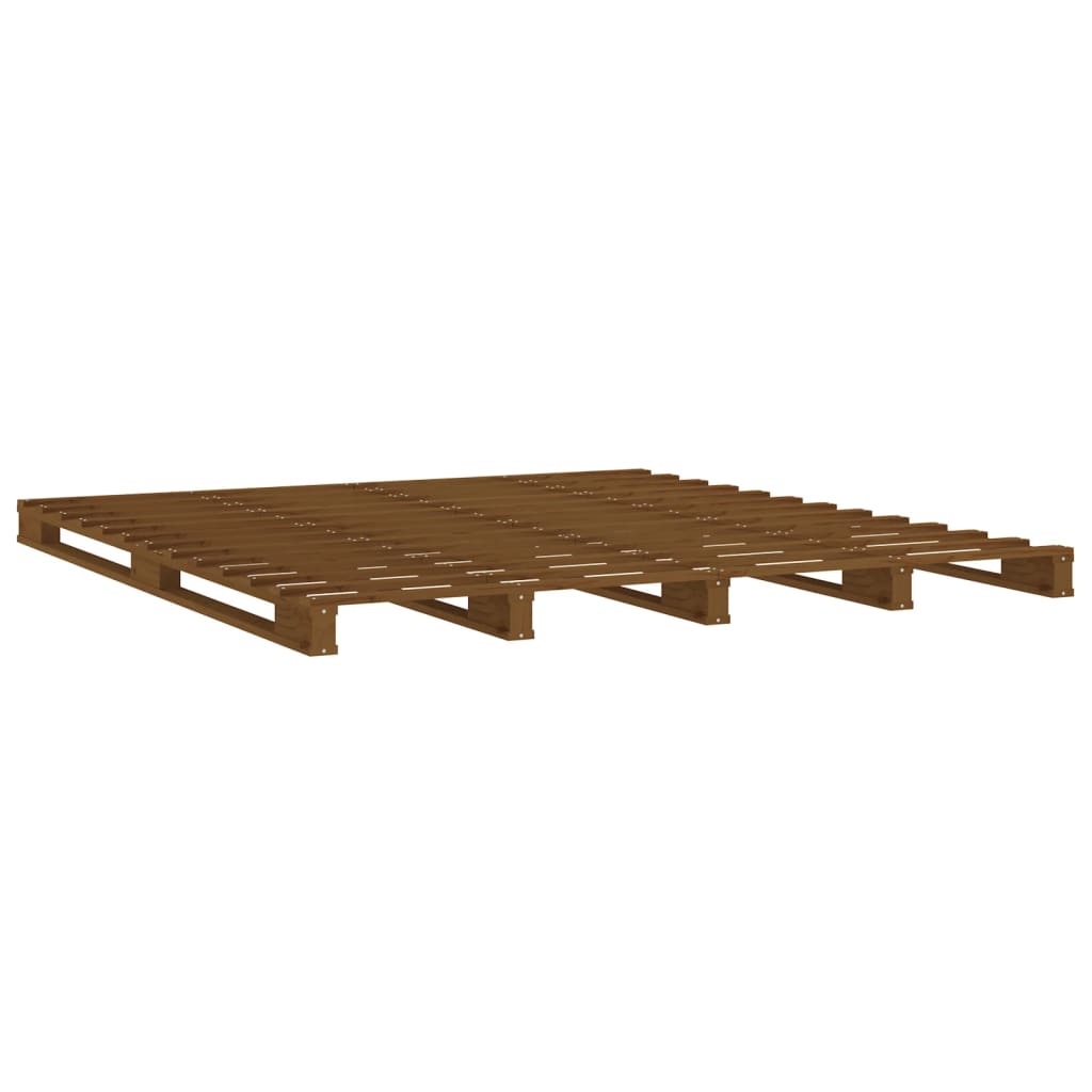 vidaXL Pallet Bed | Honey Brown | Solid pine wood | Double | Durable