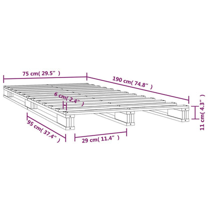 vidaXL Pallet Bed without Mattress Small Single Solid Wood