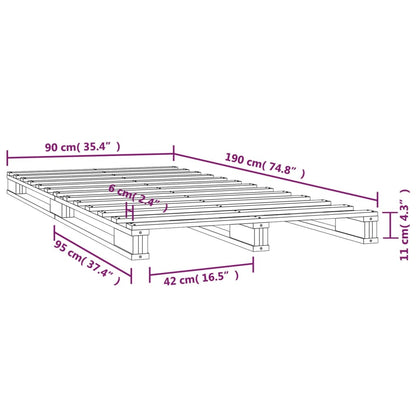 vidaXL Pallet Bed without Mattress Single Solid Wood