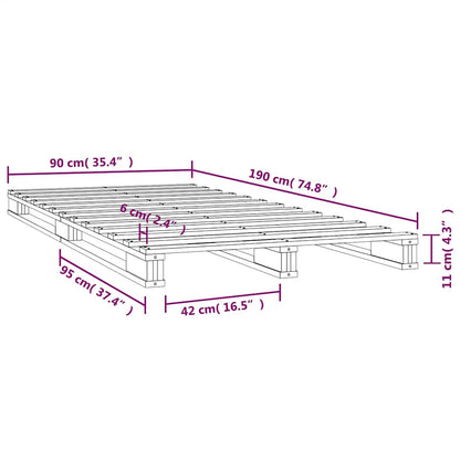 vidaXL Pallet Bed without Mattress White Single Solid Wood