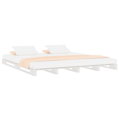 vidaXL Pallet Bed without Mattress White Small Double Solid Wood