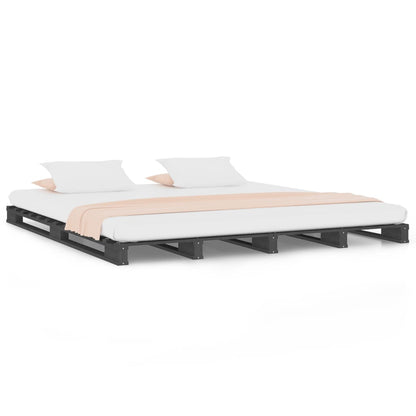 vidaXL Pallet Bed without Mattress Grey Small Double Solid Wood