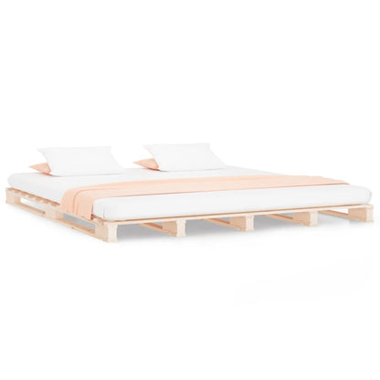 vidaXL Pallet Bed | Natural pine | Solid pine wood | Double | Durable