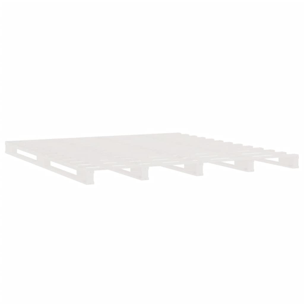 vidaXL Pallet Bed without Mattress White Double Solid Wood