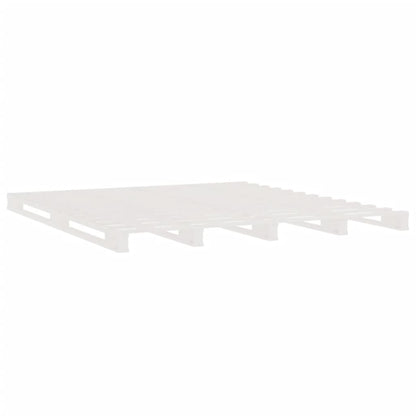 vidaXL Pallet Bed without Mattress White Double Solid Wood