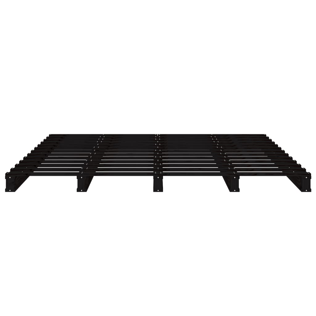 vidaXL Pallet Bed without Mattress Black Double Solid Wood