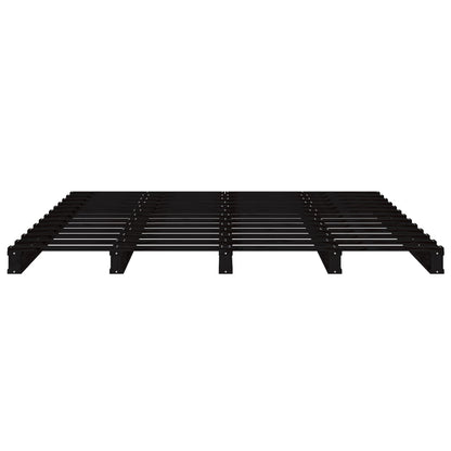 vidaXL Pallet Bed without Mattress Black Double Solid Wood