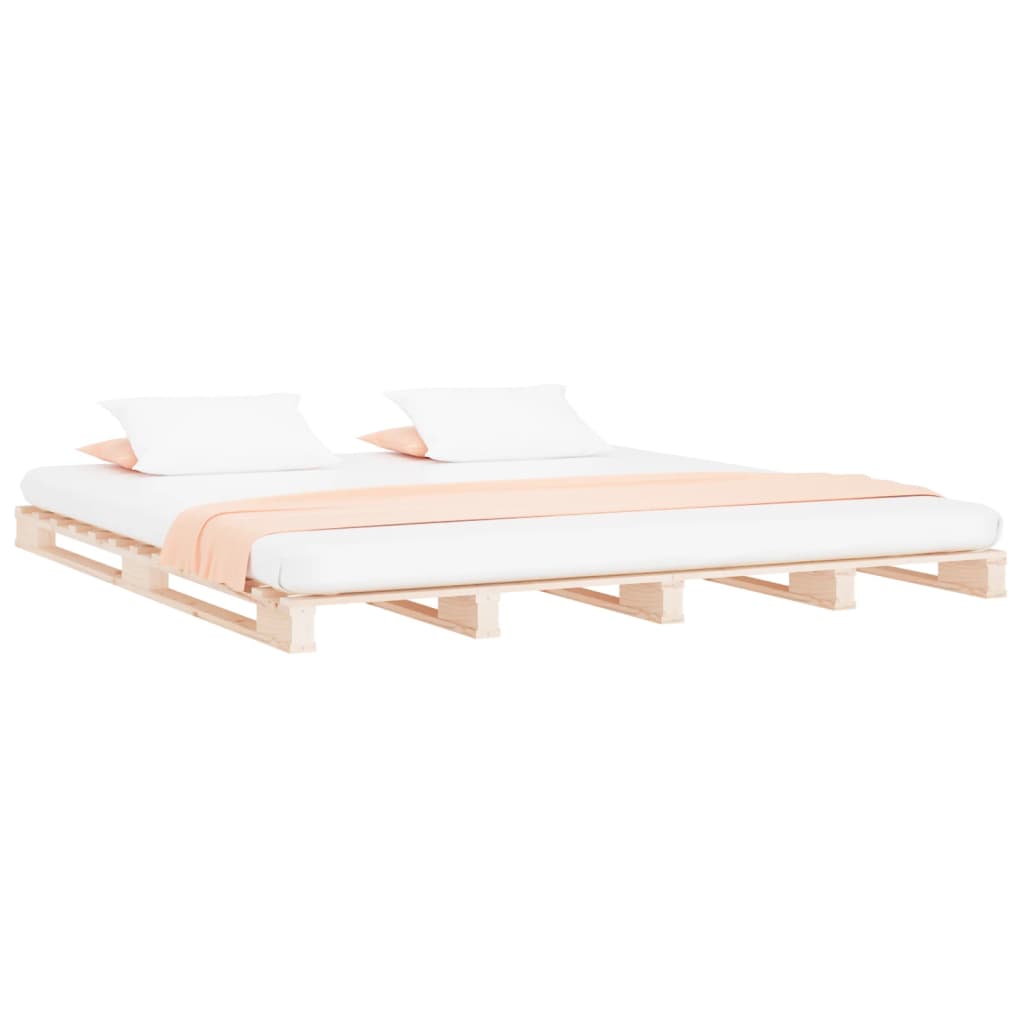 vidaXL Pallet Bed | Natural Pine | Solid Pine Wood | Double | Durable