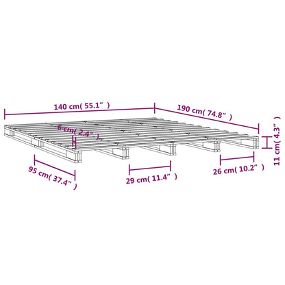 vidaXL Pallet Bed | Natural Pine | Solid Pine Wood | Double | Durable