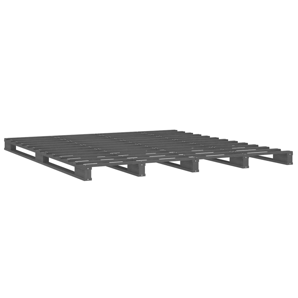 vidaXL Pallet Bed | Grey | Solid pine wood | Double |  Durable  | Pallet Bed