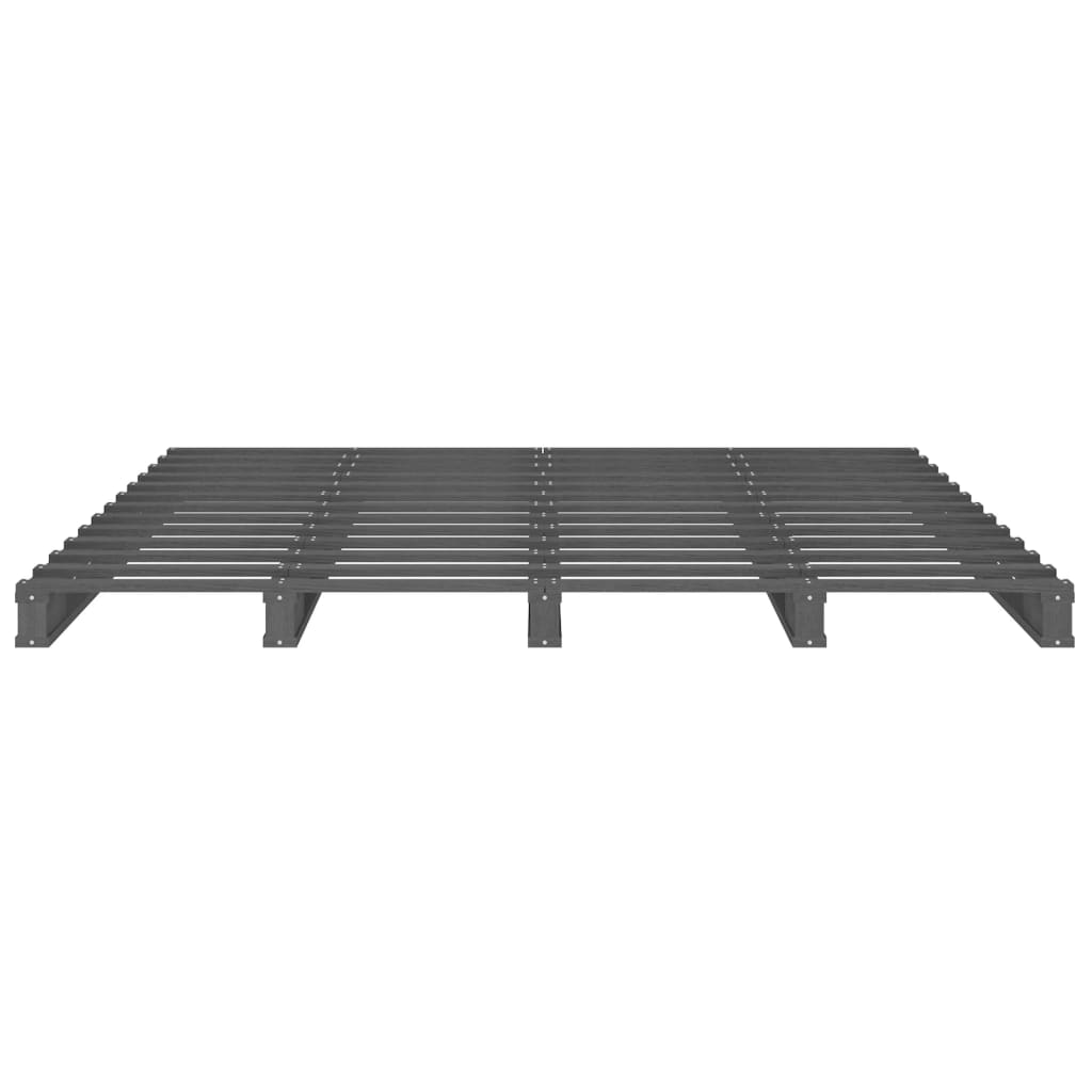 vidaXL Pallet Bed | Grey | Solid pine wood | Double |  Durable  | Pallet Bed