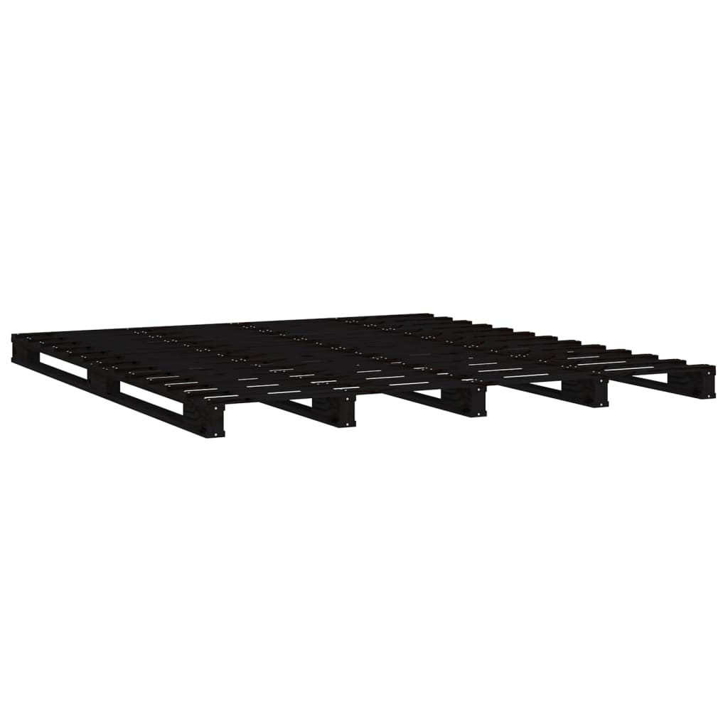 vidaXL Pallet Bed | Black | Solid pine wood | Double | Durable | Pallet Bed