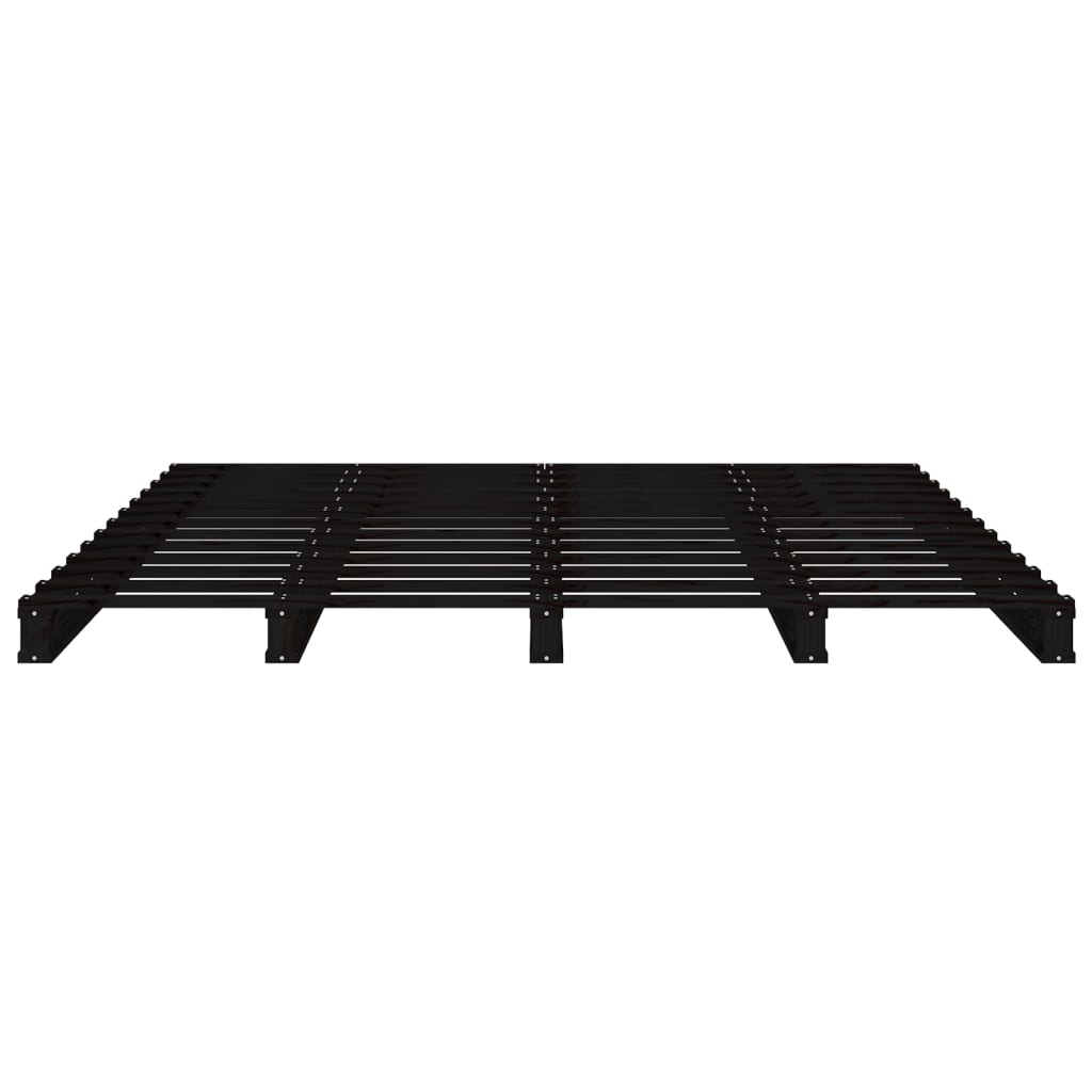 vidaXL Pallet Bed | Black | Solid pine wood | Double | Durable | Pallet Bed