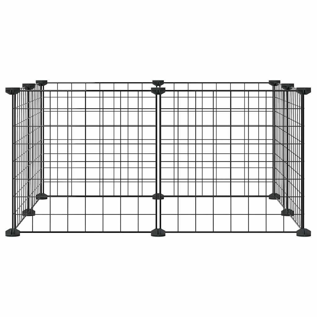 vidaXL 8-Panel Pet Cage Black 35x35 cm Steel