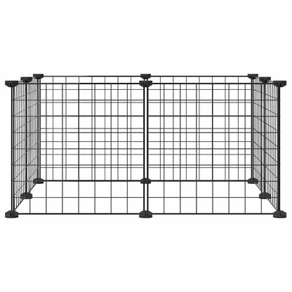 vidaXL 8-Panel Pet Cage Black 35x35 cm Steel