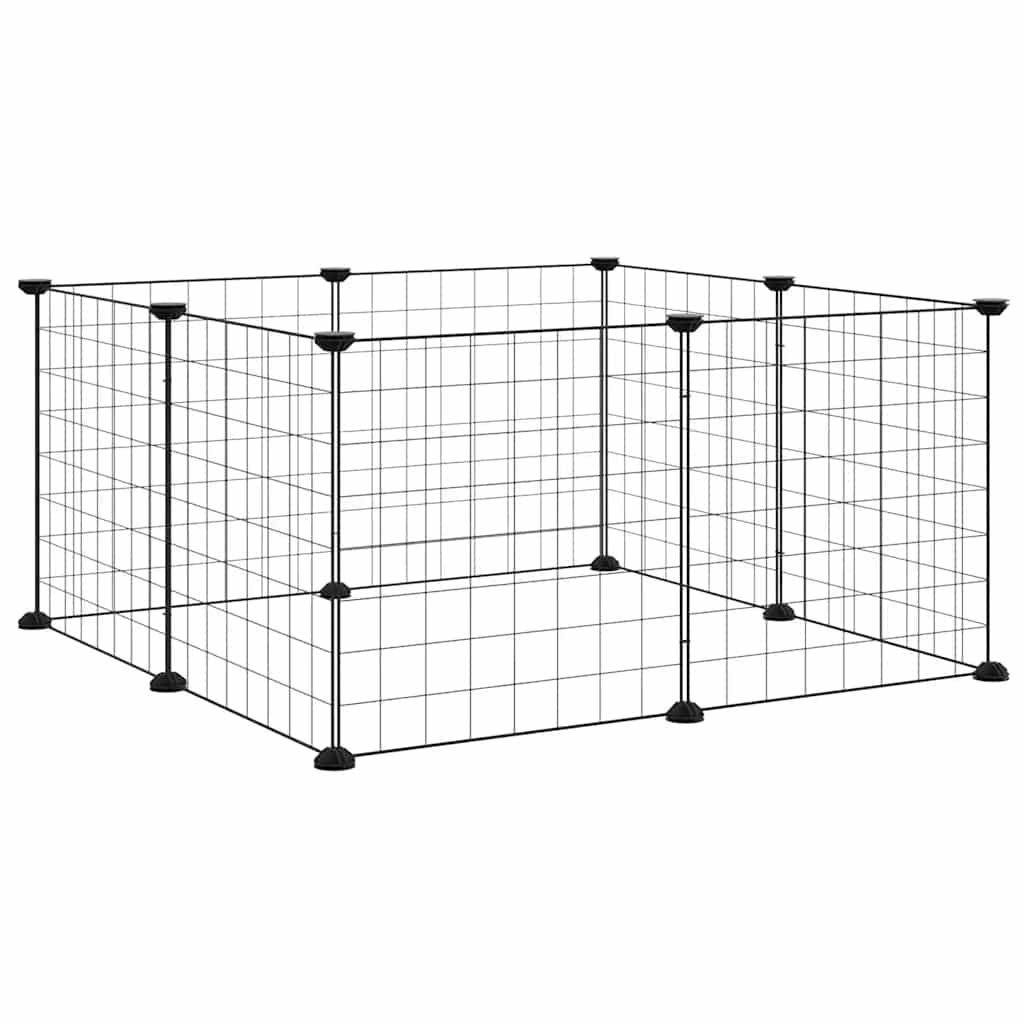 vidaXL 8-Panel Pet Cage Black 70x70x35 cm Steel
