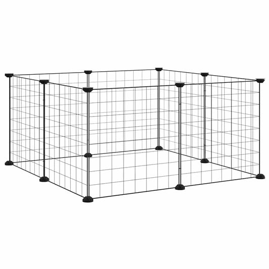 vidaXL 8-Panel Pet Cage Black 35x35 cm Steel