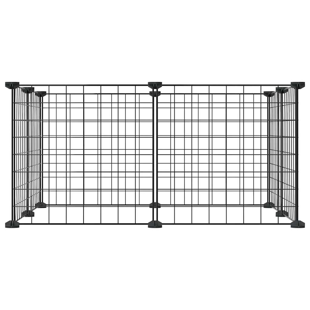 vidaXL 8-Panel Pet Cage Black 35x35 cm Steel