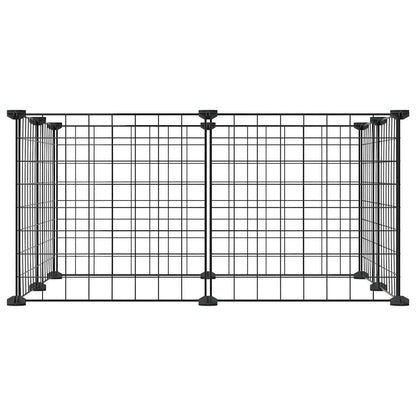 vidaXL 8-Panel Pet Cage Black 35x35 cm Steel
