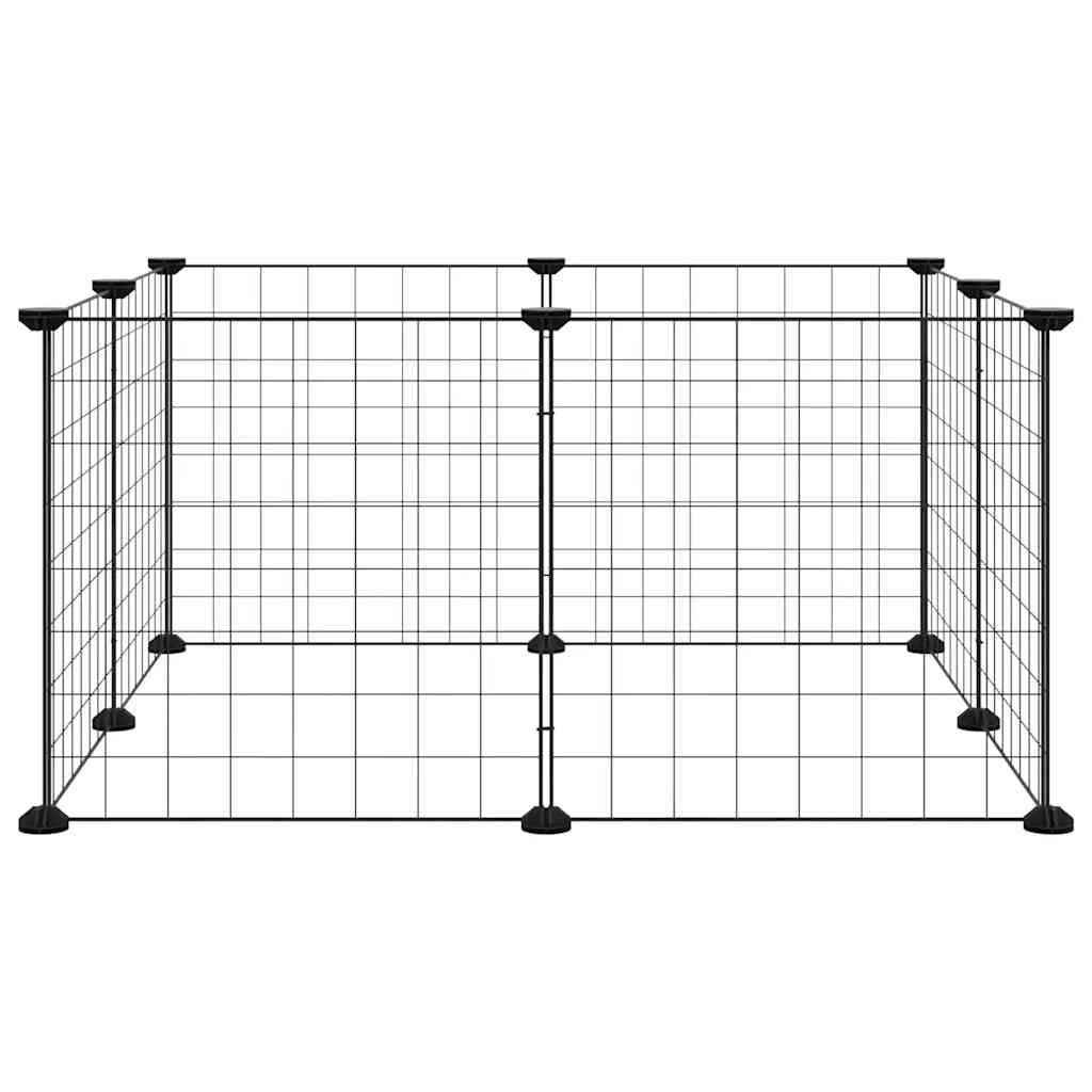 vidaXL 8-Panel Pet Cage Black 70x70x35 cm Steel