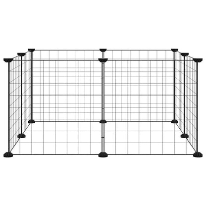 vidaXL 8-Panel Pet Cage Black 70x70x35 cm Steel