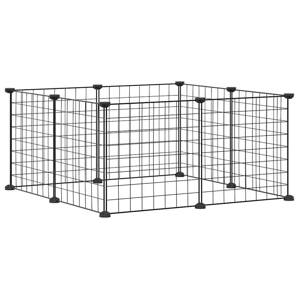 vidaXL 8-Panel Pet Cage Black 35x35 cm Steel
