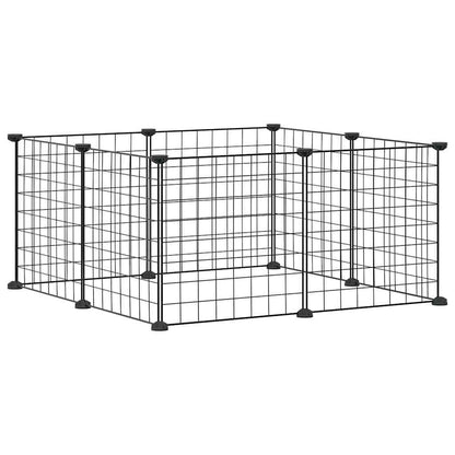 vidaXL 8-Panel Pet Cage Black 35x35 cm Steel