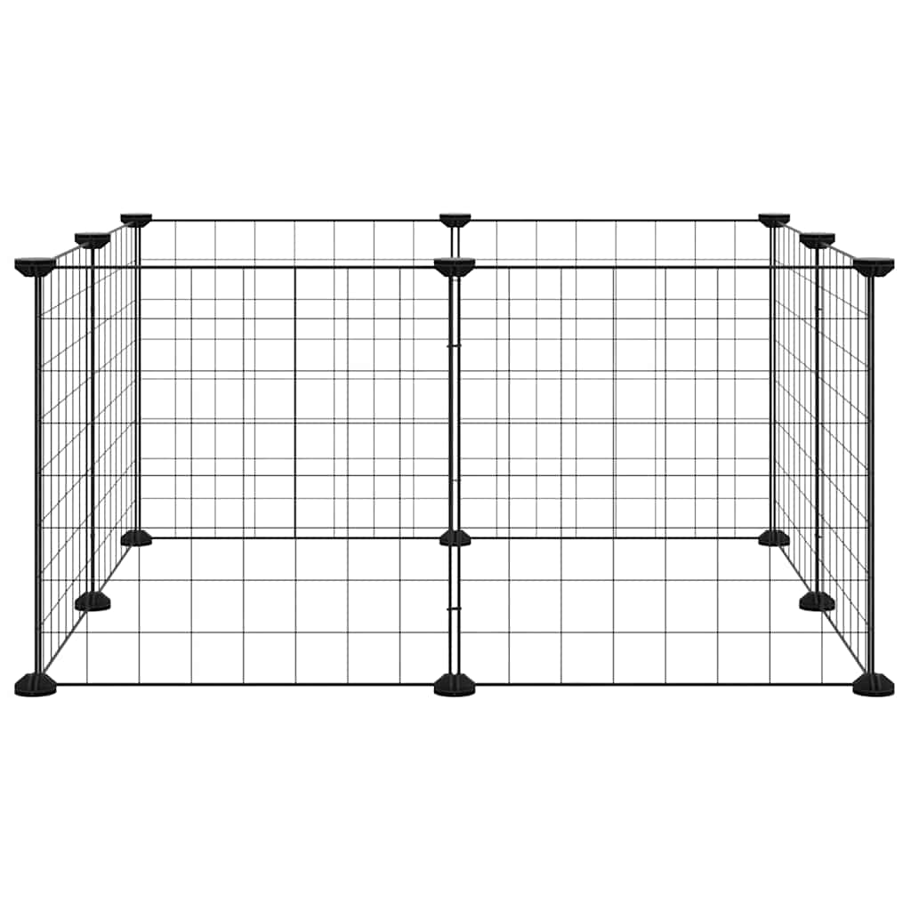 vidaXL 8-Panel Pet Cage Black 70x70x35 cm Steel