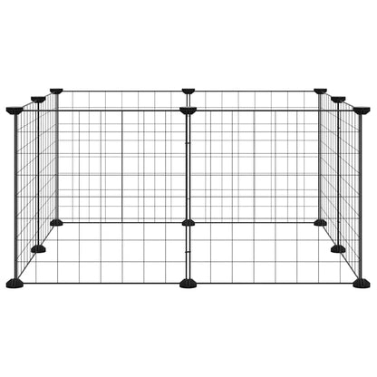 vidaXL 8-Panel Pet Cage Black 70x70x35 cm Steel