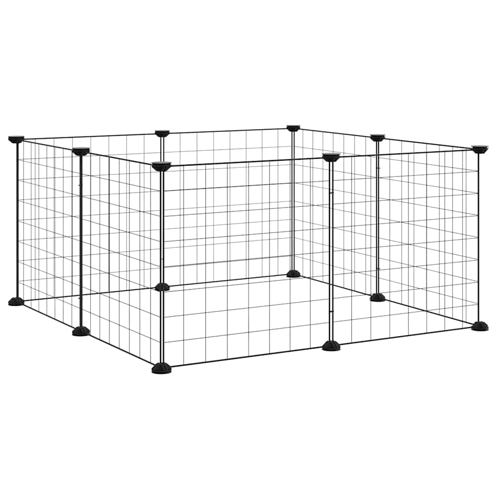 vidaXL 8-Panel Pet Cage Black 70x70x35 cm Steel