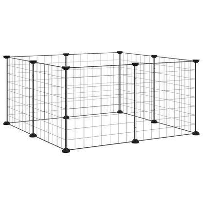 vidaXL 8-Panel Pet Cage Black 70x70x35 cm Steel