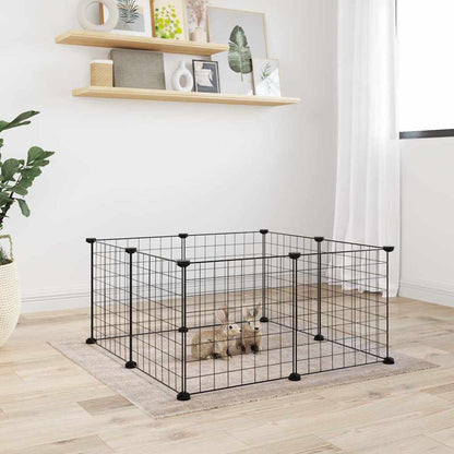 vidaXL 8-Panel Pet Cage Black 35x35 cm Steel