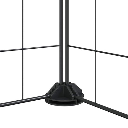 vidaXL 8-Panel Pet Cage with Door Black 70x70x35 cm Steel