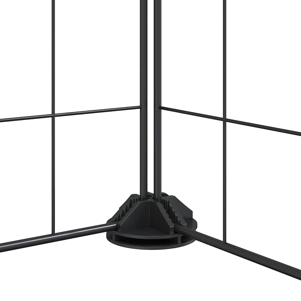vidaXL 12-Panel Pet Cage with Door Black 105x105x35 cm Steel