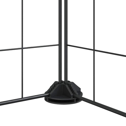 vidaXL 12-Panel Pet Cage with Door Black 105x105x35 cm Steel