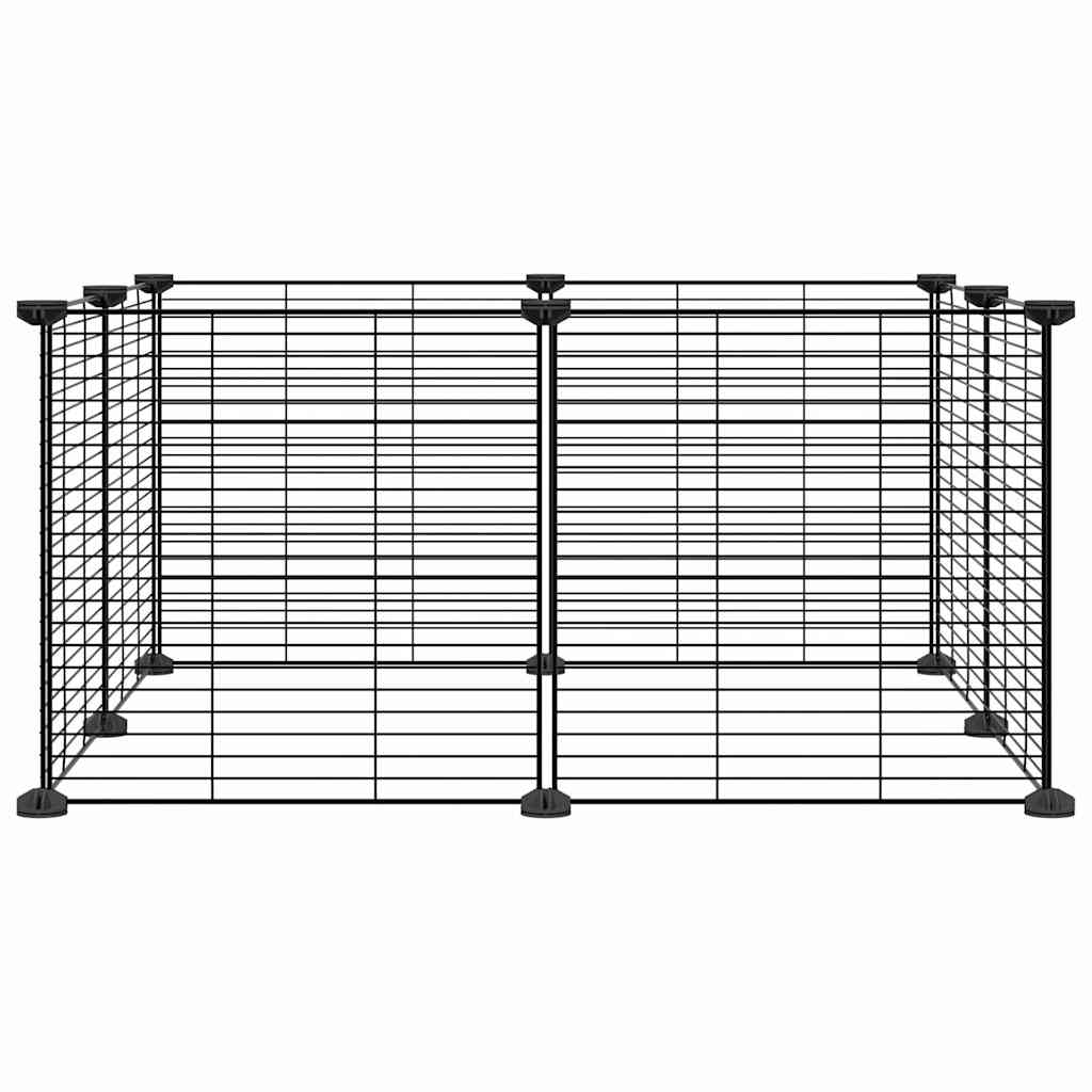 vidaXL 8-Panel Pet Cage Black 35x35 cm Steel