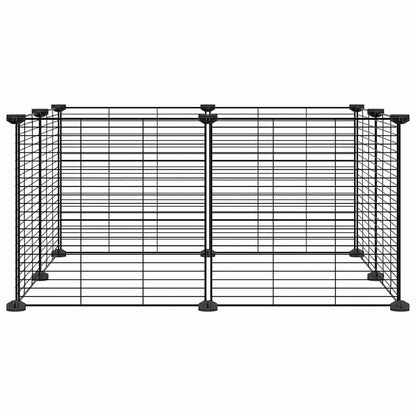 vidaXL 8-Panel Pet Cage Black 35x35 cm Steel